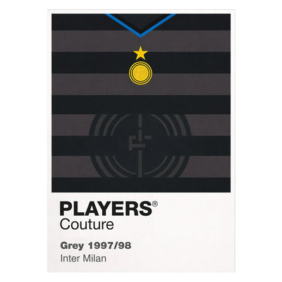 Inter Milan Grey Classic Football Shirt Colours Frame - Icon Design