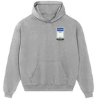 Ipswich Town Monopoly Card hoodie – close-up of white Ipswich Town Monopoly Card lettering and Players Couture logo on the