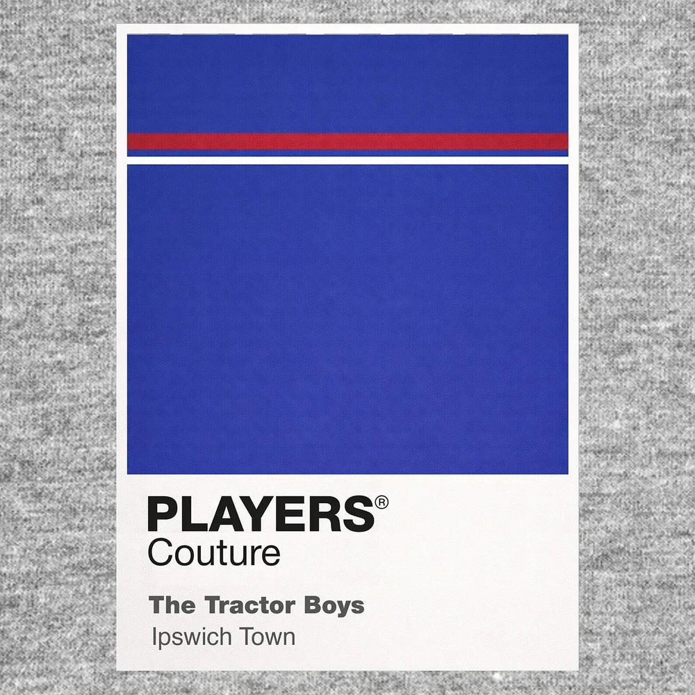 Ipswich Town Classic Football Shirt Colours Frame Men's T-Shirt – grey close-up detail shot of the Ipswich Town Players