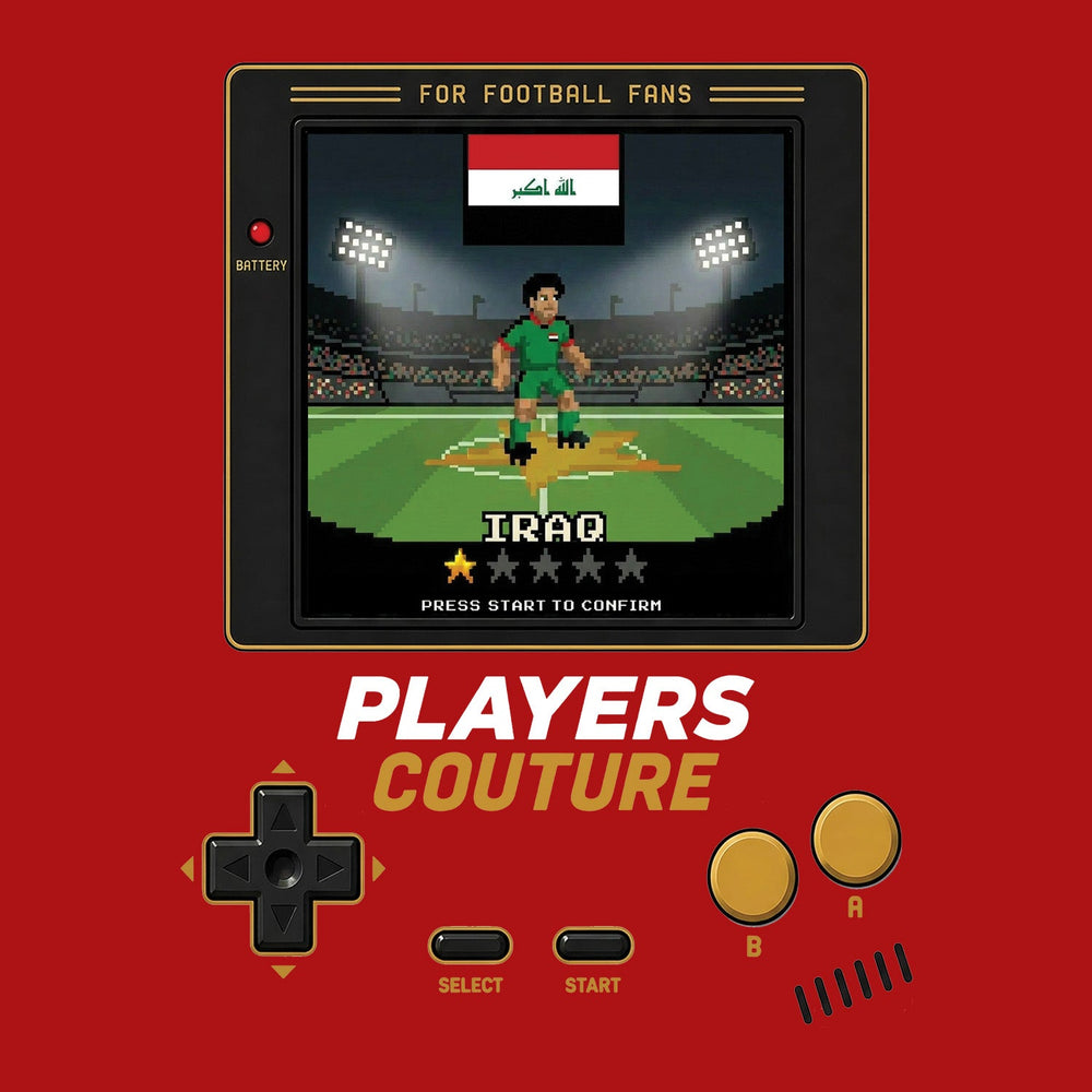 Iraq World Cup 8-Bit Kids T-Shirt retro gaming football design by Players Couture