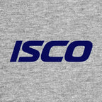 Isco Logo Men's Hoodie – grey close-up detail shot of the Isco Players Couture logo design