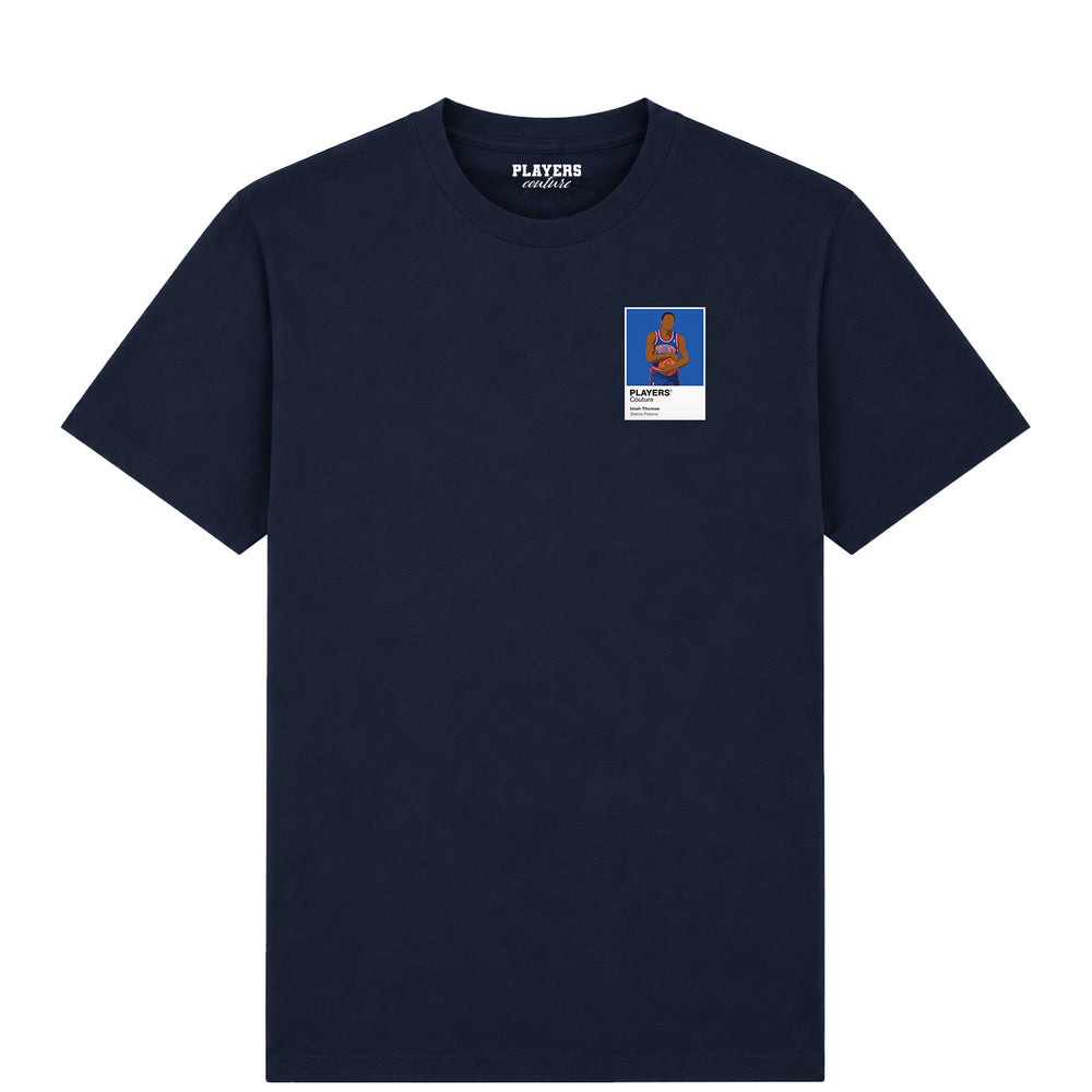 Isiah Thomas Pistons Basketball Icon Frame Men's T-Shirt - Navy