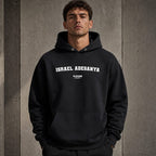 israel-adesanya name-print hoodie - black