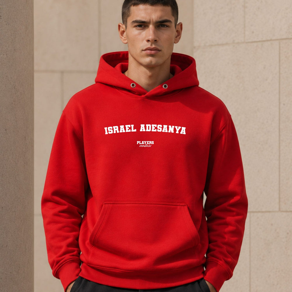 israel-adesanya name-print hoodie - red