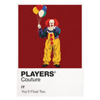 IT 1990 Tim Curry's Pennywise holding a red balloon beneath the streets of Derry Icon Frame artwork on white