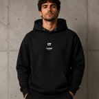 it name-print hoodie - black