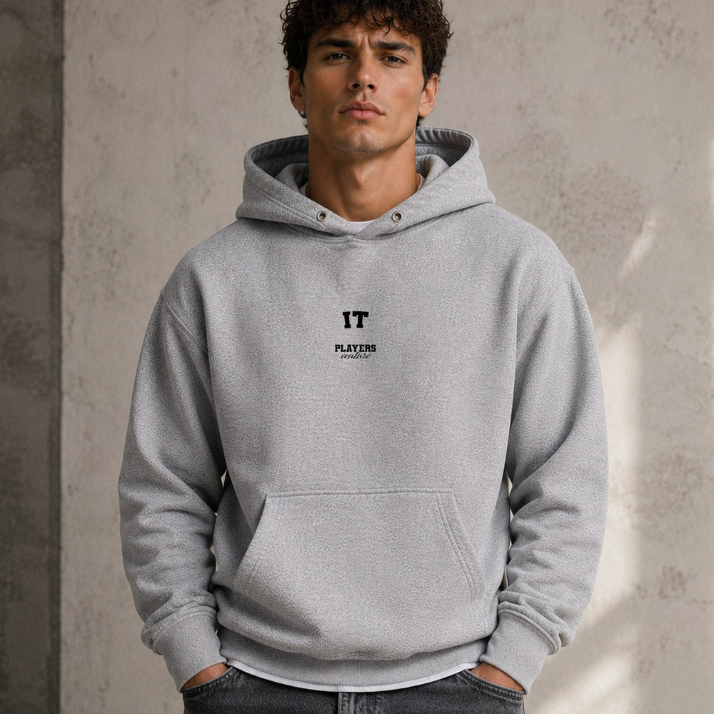 it name-print hoodie - grey