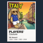 Italy Football Cool Bunny Men's Hoodie – Italy football cool bunny framed artwork detail – Players Couture
