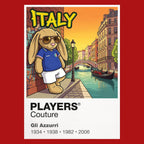 Italy Football Cool Bunny Men's T-Shirt – Italy football cool bunny artwork close-up on Red – Players Couture