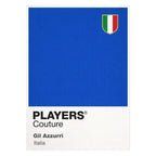 Italy Classic Football Shirt Colours Frame Men's T-Shirt – white close-up detail shot of the Italy Players Couture logo
