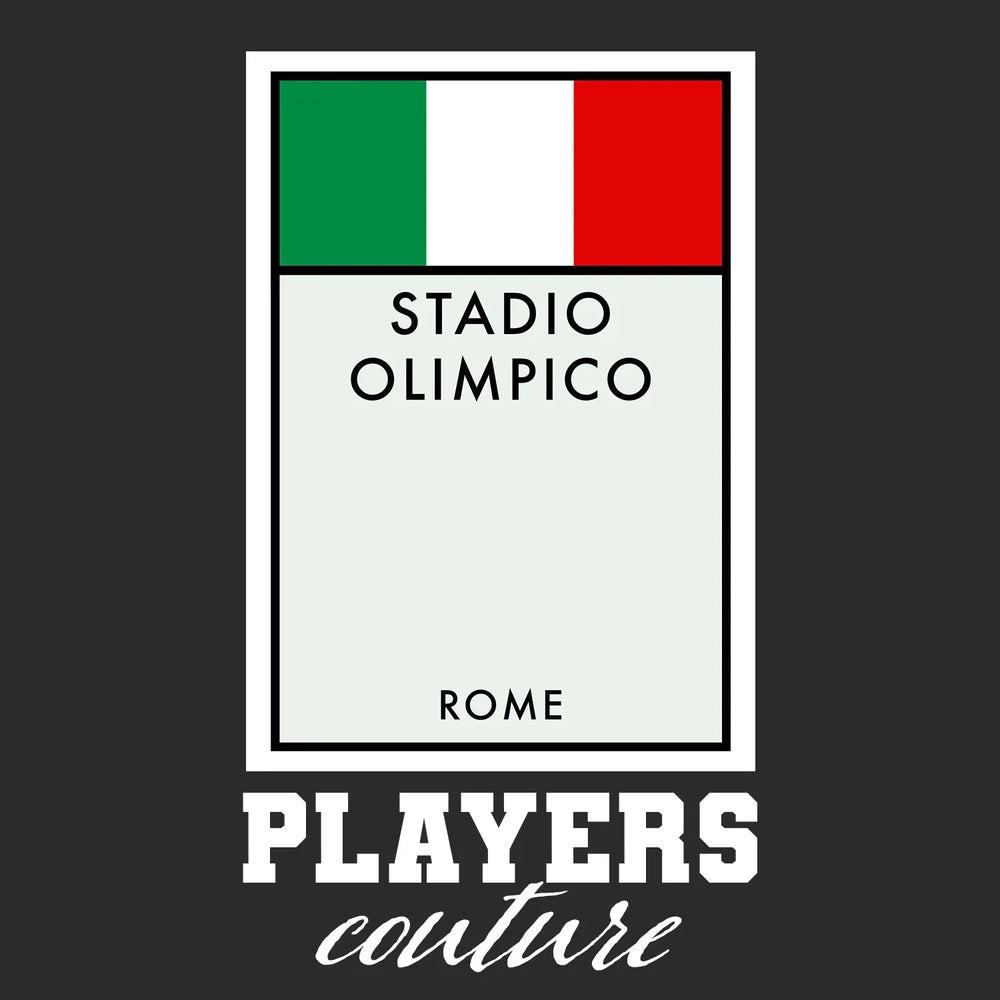 Italy Monopoly Card hoodie – black men's hoodie with white Italy Monopoly Card letters and Players Couture logo on the chest