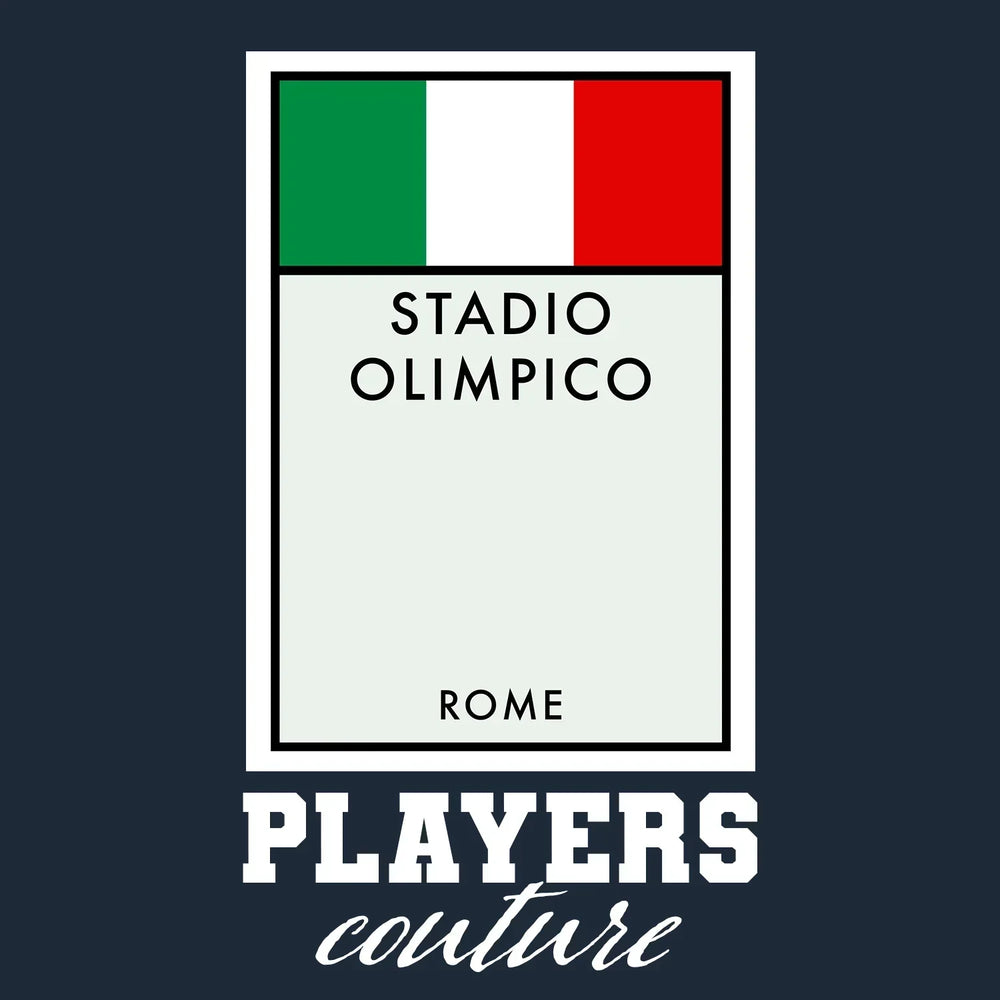 Italy hoodie – navy men's hoodie with white Italy letters and Players Couture logo on the chest