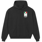 Italy Monopoly Card hoodie – close-up of white Italy Monopoly Card lettering and Players Couture logo on the chest