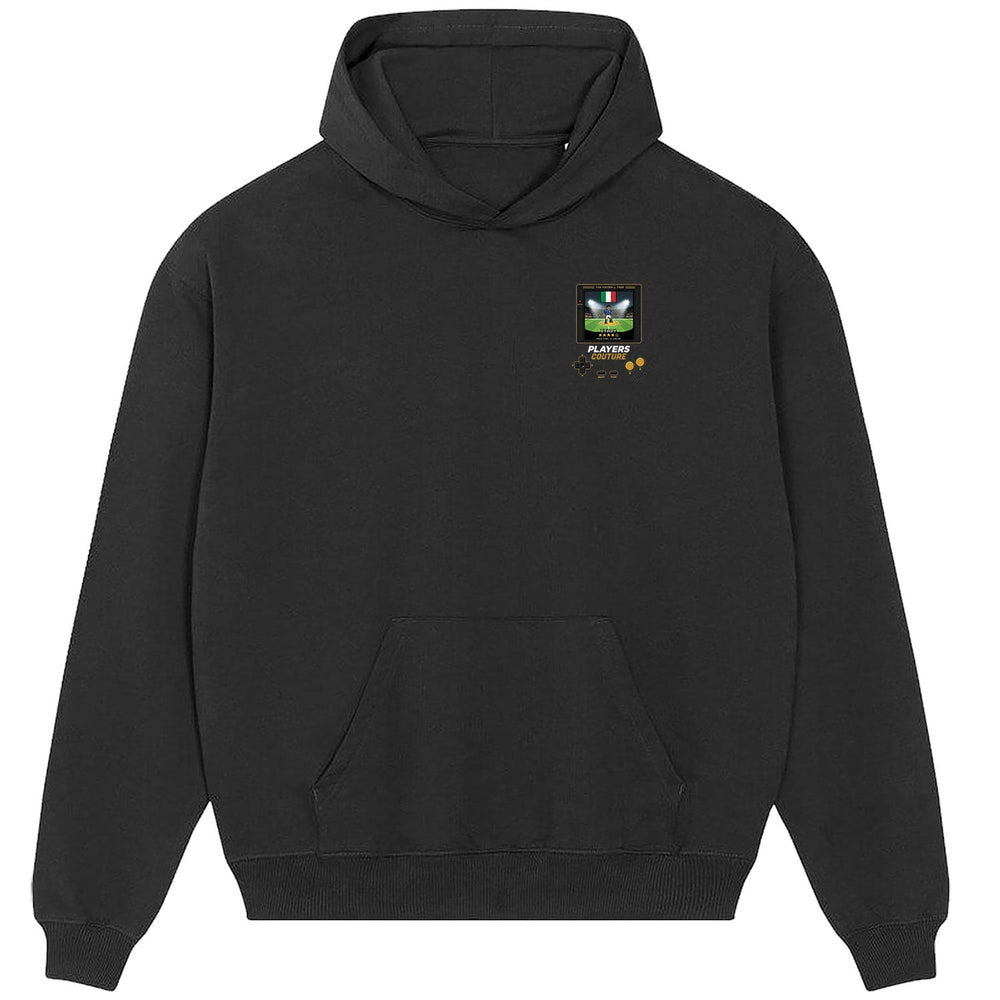 Italy World Cup 8-Bit Men's Hoodie retro gaming football design by Players Couture