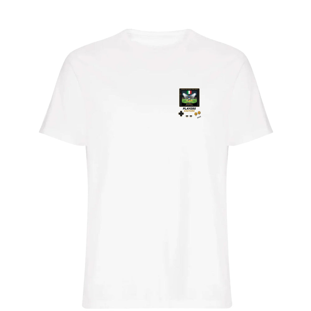 Italy World Cup 8-Bit Men's T-Shirt retro gaming football design by Players Couture