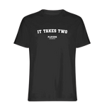 It Takes Two t-shirt – black men's t-shirt with white It Takes Two letters and Players Couture logo on the chest