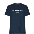 It Takes Two t-shirt – navy men's t-shirt with white It Takes Two letters and Players Couture logo on the chest
