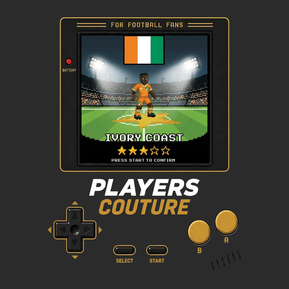 Ivory Coast World Cup 8-Bit Kids T-Shirt retro gaming football design by Players Couture