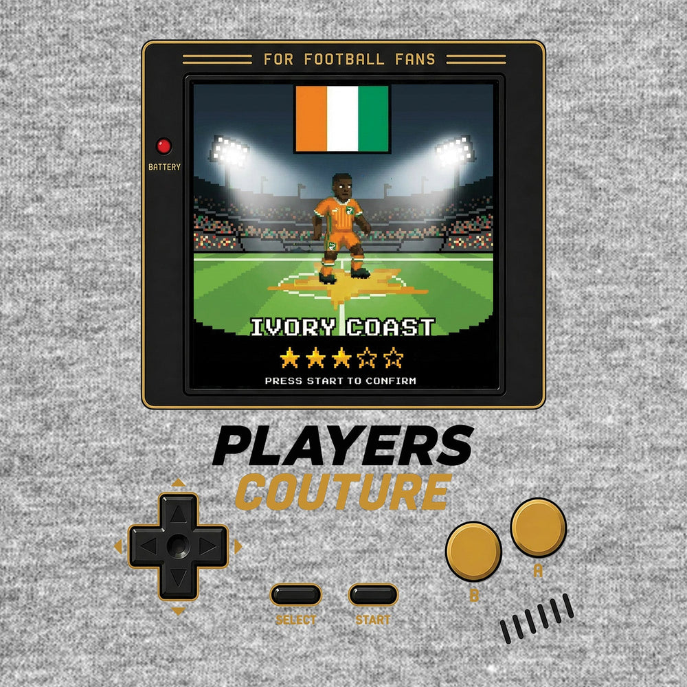 Ivory Coast World Cup 8-Bit Kids T-Shirt retro gaming football design by Players Couture