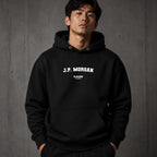 j-p-morgan name-print hoodie - black