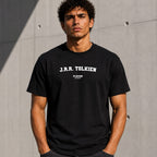 J.R.R. Tolkien Men's T-Shirt — lifestyle photo, Black t-shirt