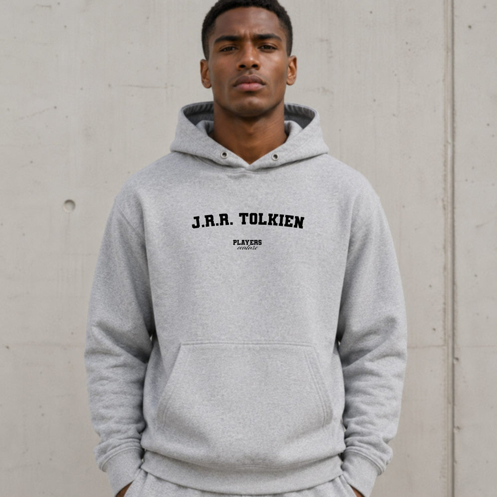 j-r-r-tolkien name-print hoodie - grey