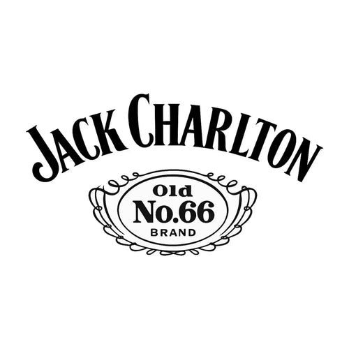 Jack Charlton Logo Men's T-Shirt – white close-up detail shot of the Jack Charlton Players Couture logo design