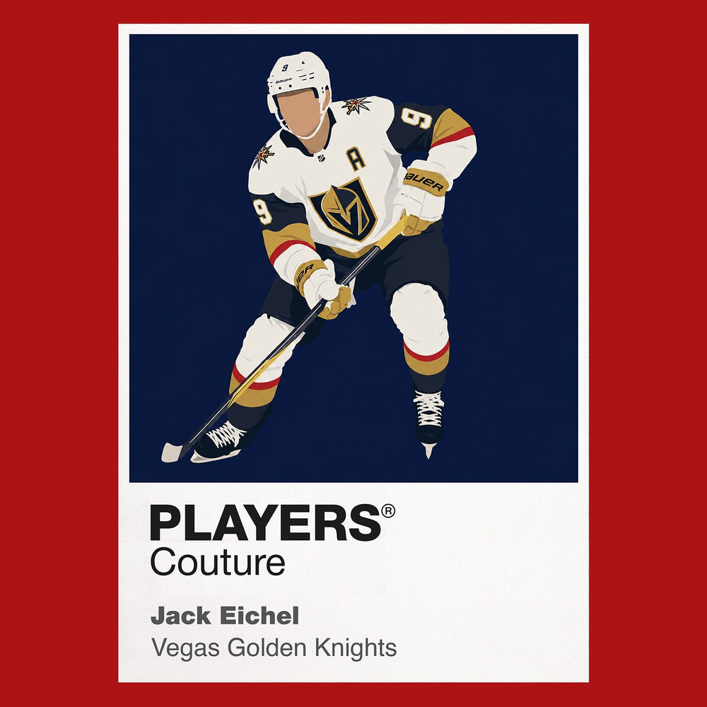 Jack Eichel Golden Knights Ice Hockey Icon Frame Men's T-Shirt – image 10