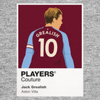 Jack Grealish Aston Villa Icon Frame Kids Hoodie — Gray Artwork
