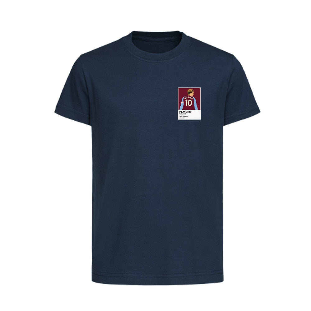 Jack Grealish Aston Villa Icon Frame Kids T-Shirt — Navy