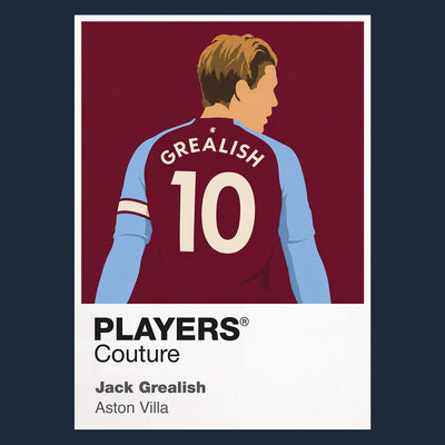 Jack Grealish Aston Villa Icon Frame Men's Hoodie — Navy Artwork