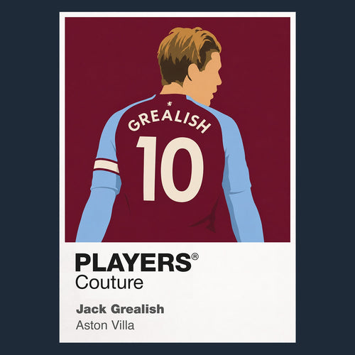 Jack Grealish Aston Villa Icon Frame Men's Hoodie — Navy Artwork