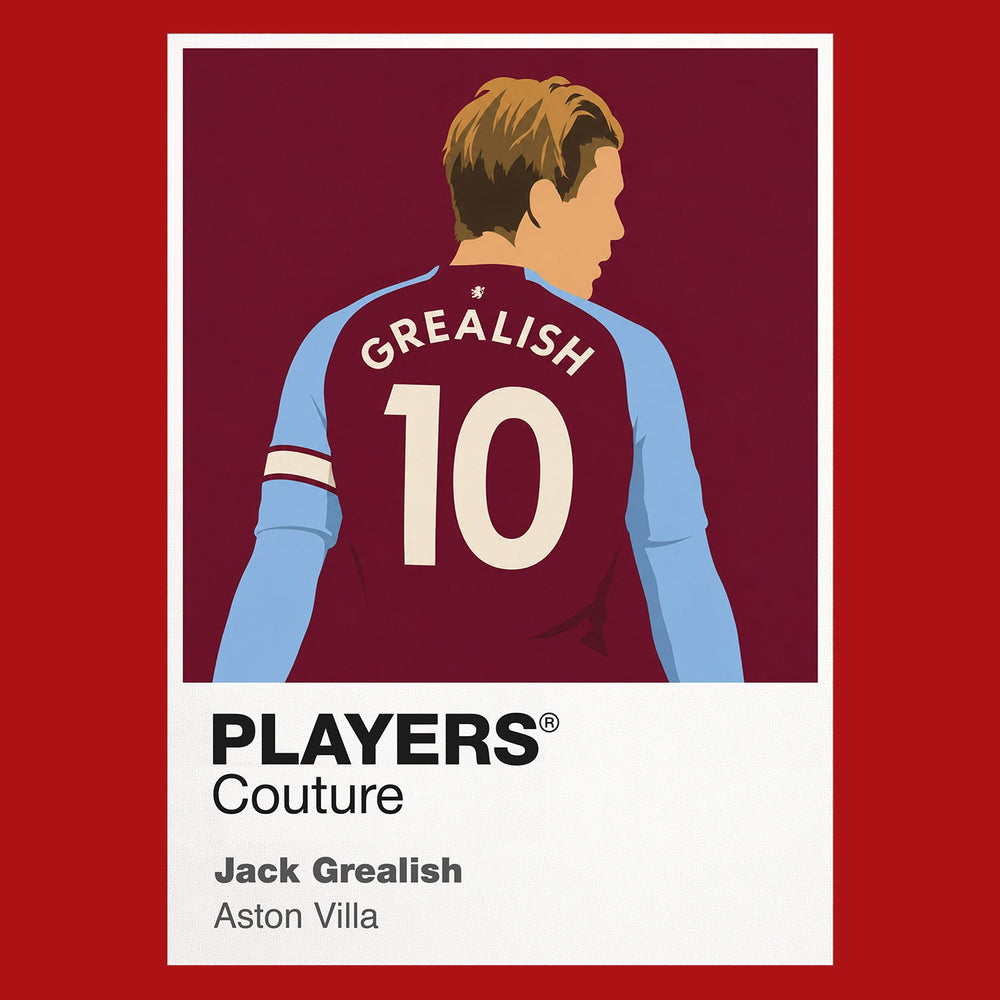 Jack Grealish Aston Villa Icon Frame Men's Hoodie — Red Artwork
