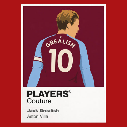 Jack Grealish Aston Villa Icon Frame Men's Hoodie — Red Artwork