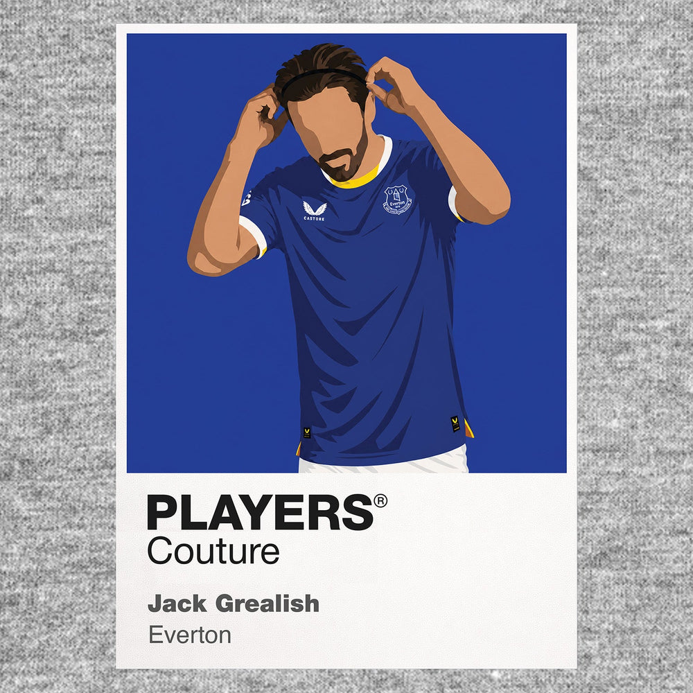 Jack Grealish Everton grey Icon Frame artwork detail