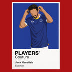 Jack Grealish Everton red Icon Frame artwork detail