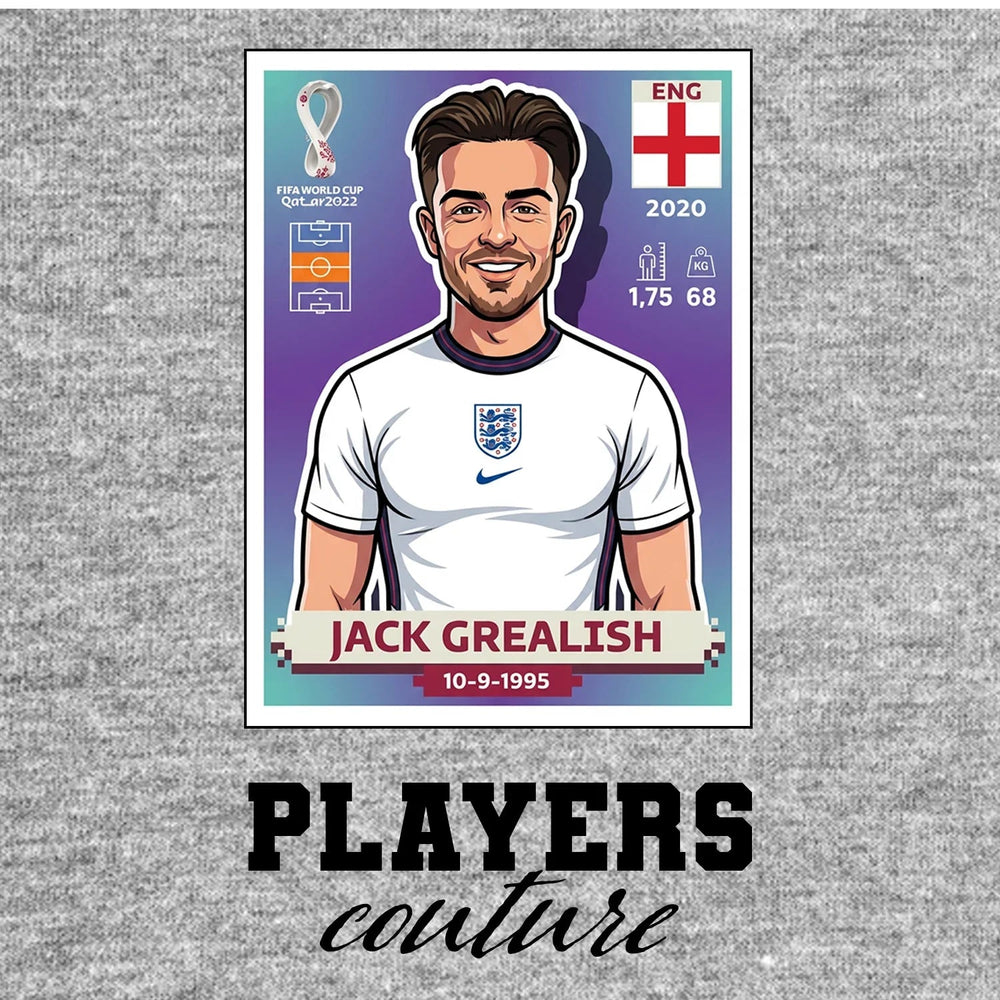 Jack Grealish World Cup Sticker Men's Hoodie – jack grealish grey Players Couture design
