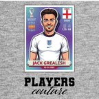 Jack Grealish World Cup Sticker Kids Hoodie – jack grealish grey Players Couture design