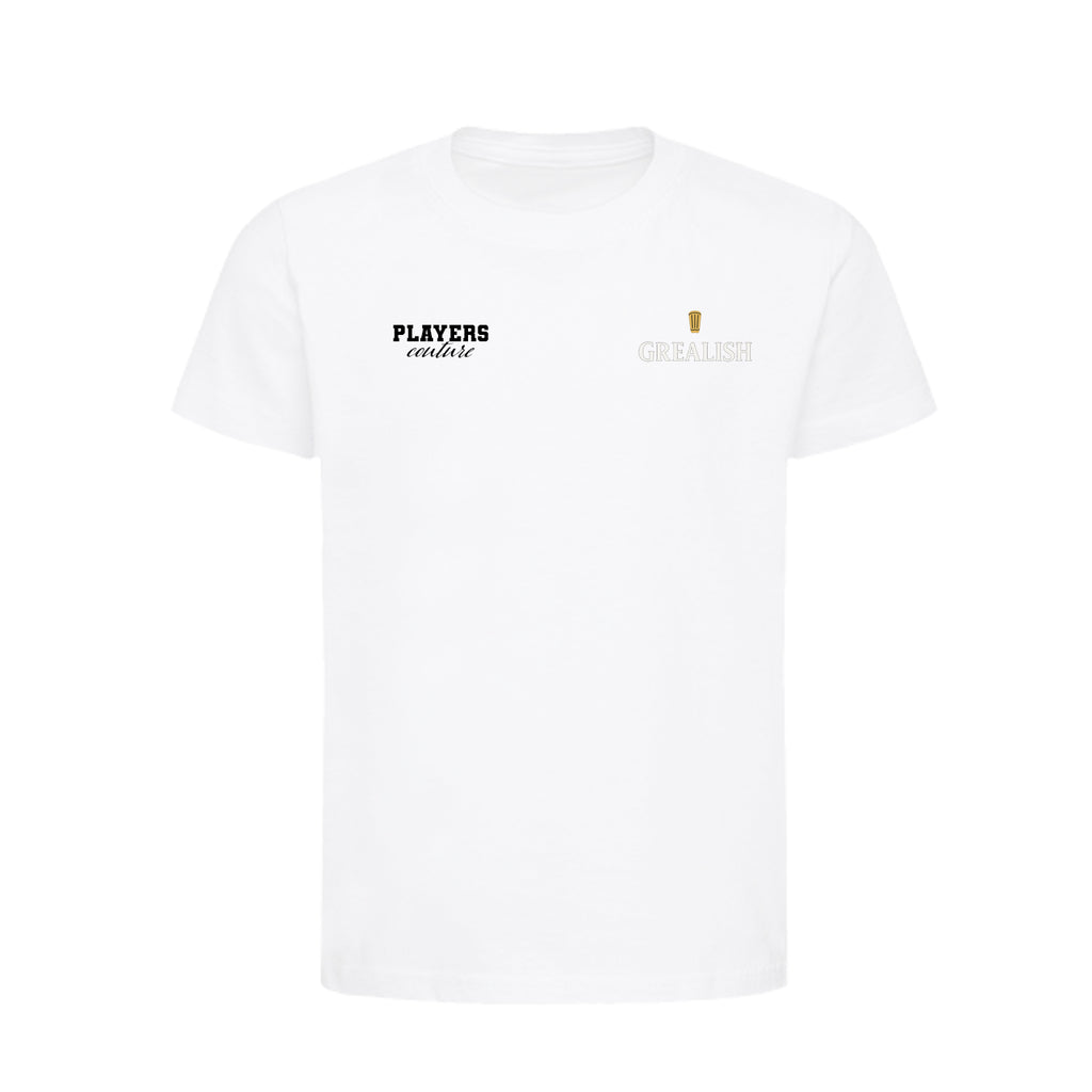 Jack Grealish Shinpad Logo Players Couture Kids T-Shirt White