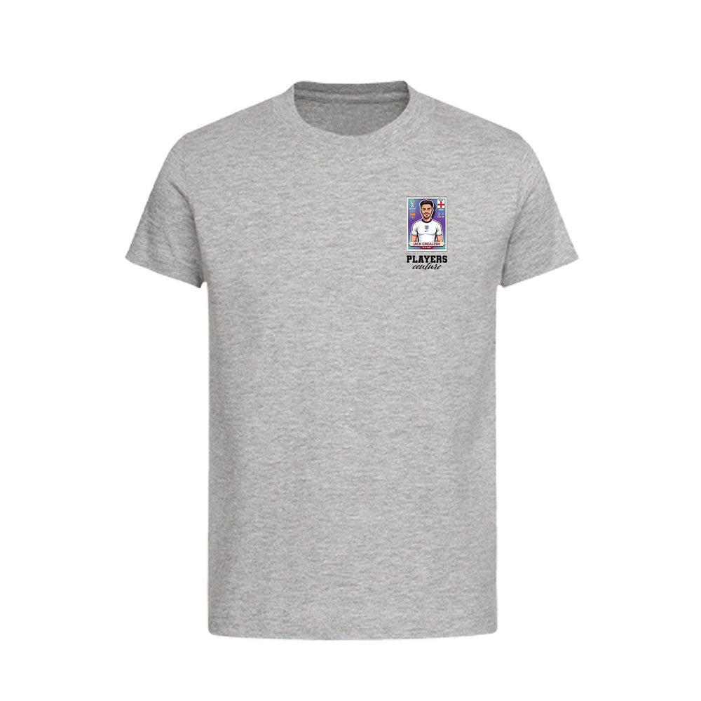 Jack Grealish World Cup Sticker Kids T-Shirt – jack grealish sticker kids grey tshirt Players Couture design