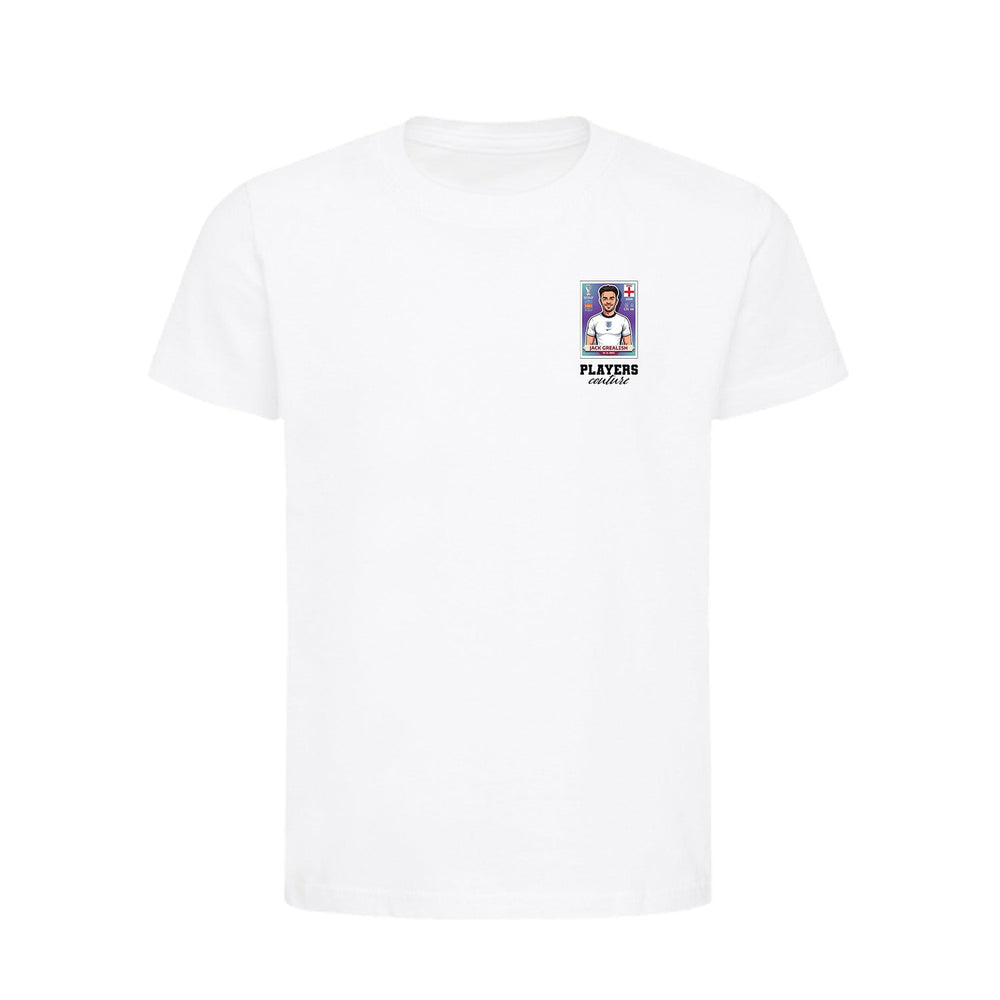 Jack Grealish World Cup Sticker Kids T-Shirt – jack grealish sticker kids white tshirt Players Couture design