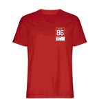 Jack Hughes 86 t-shirt – red men's t-shirt featuring the Jack Hughes 86 Players Couture logo