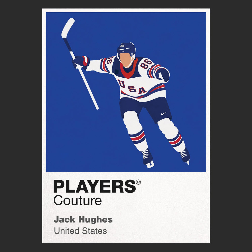 Jack Hughes USA Ice Hockey Icon Frame Men's T-Shirt – image 9