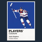 Jack Hughes USA Ice Hockey Icon Frame Men's Hoodie – image 1