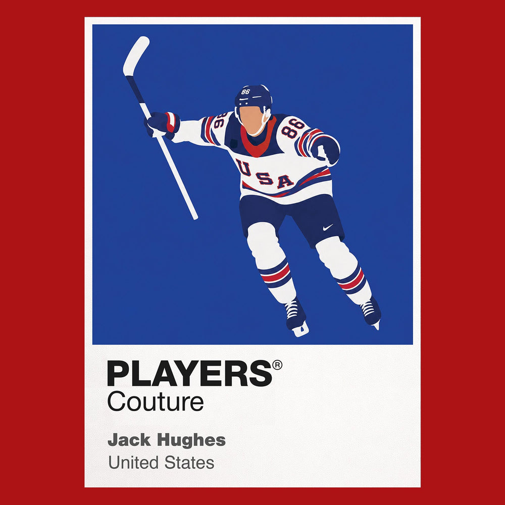 Jack Hughes USA Ice Hockey Icon Frame Men's T-Shirt – image 10