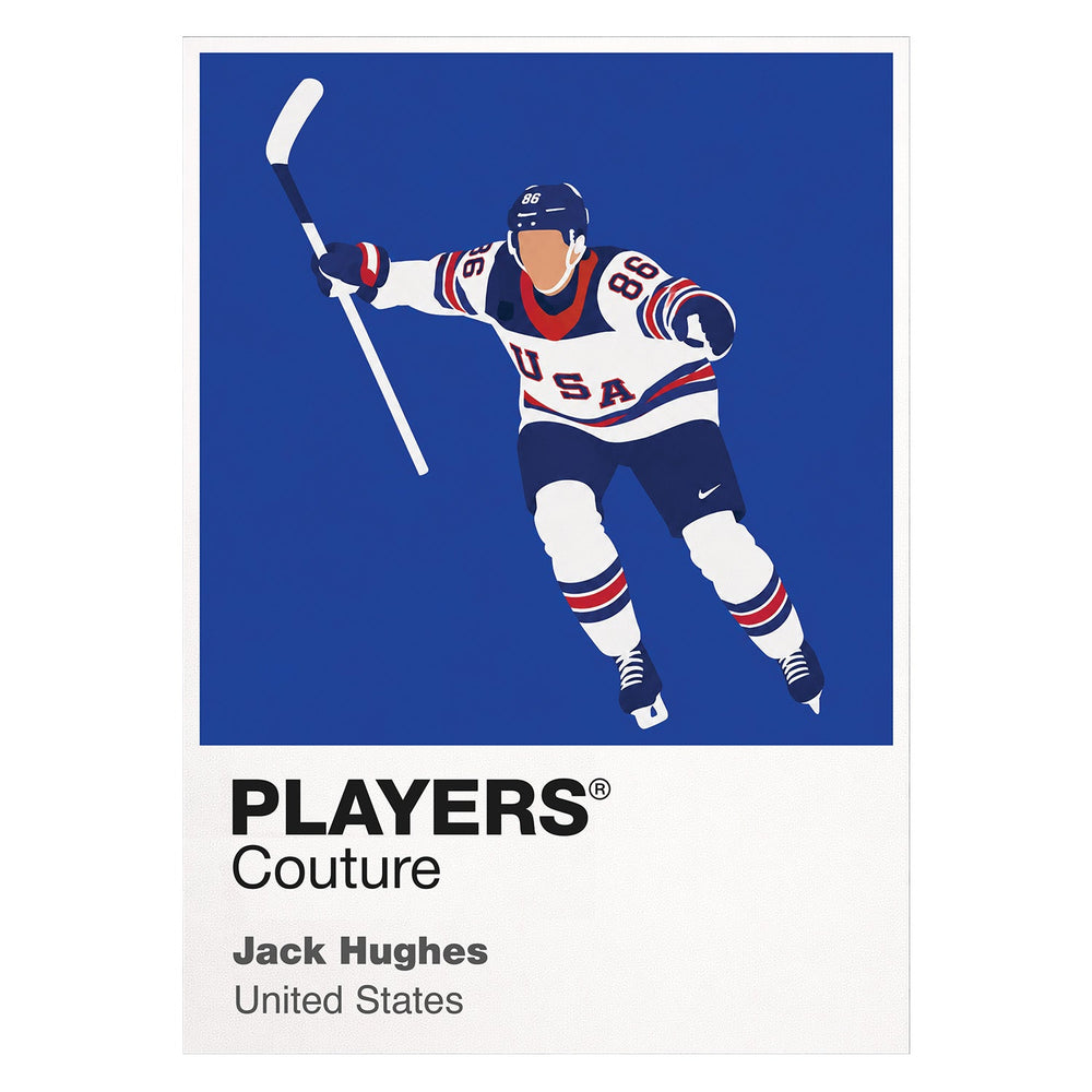 Jack Hughes USA Ice Hockey Icon Frame Men's Hoodie – image 8
