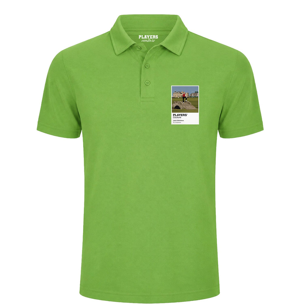Jack Nicklaus St Andrews Golf Icon Frame Men's Polo Shirt – lime-green