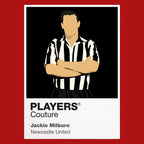 Jackie Milburn Newcastle United Icon Frame Men's Hoodie — Red Artwork