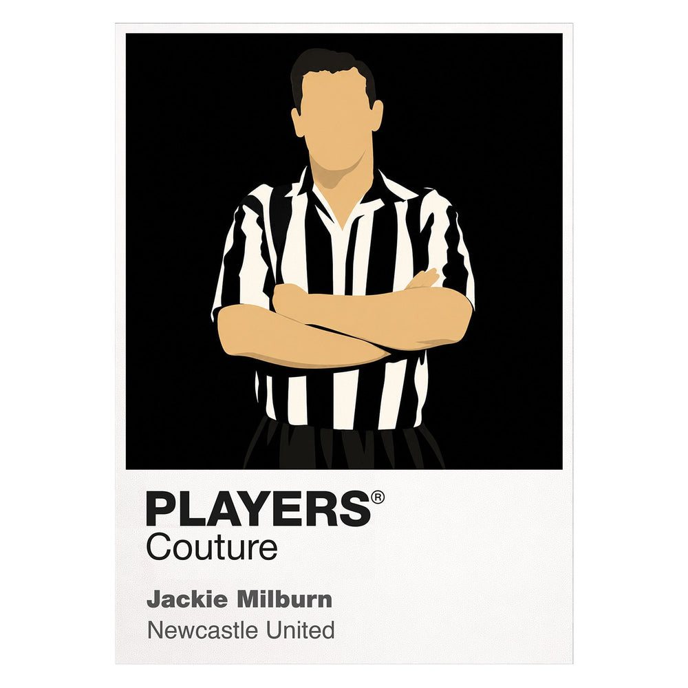 Jackie Milburn Newcastle United Icon Frame — White