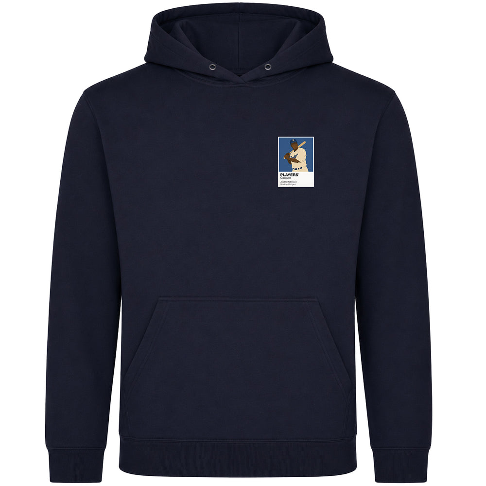 Jackie Robinson Dodgers Baseball Icon Frame Men's Hoodie - Navy